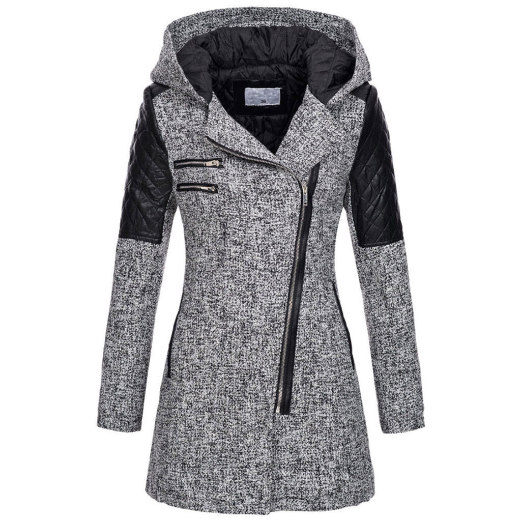 Women’s Gothic Hooded Coat – Slim Fit Long Sleeve Alternative & Steampunk Outerwear