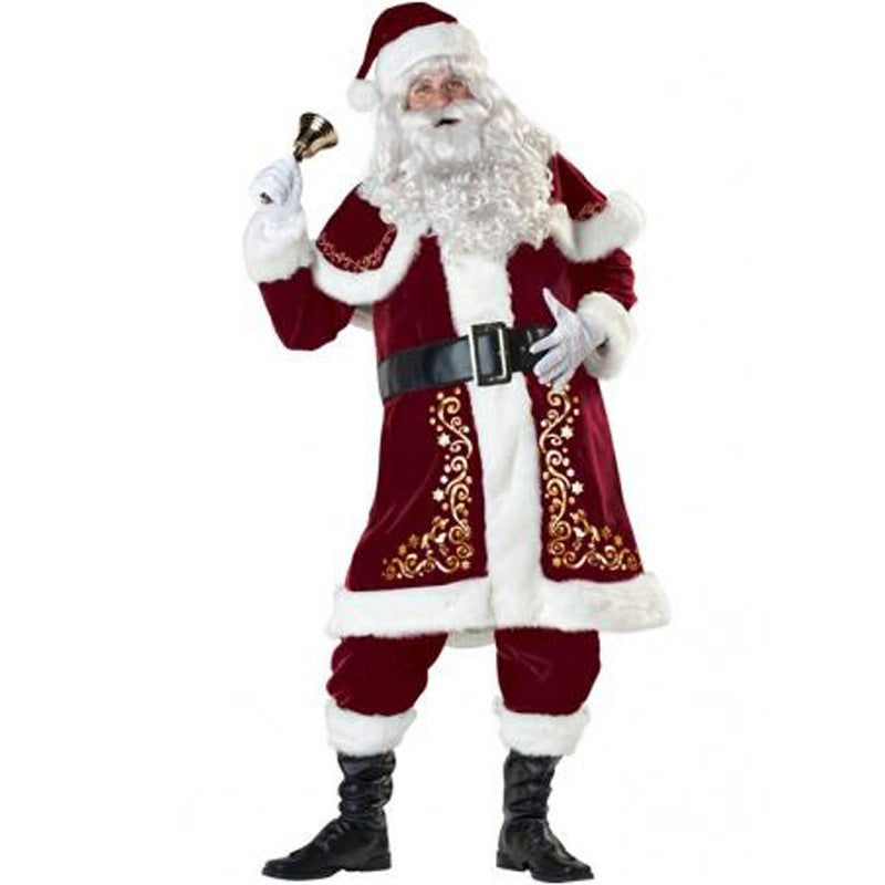 Santa Couple Costume – Men’s & Women’s Corduroy Christmas & Stage Outfit