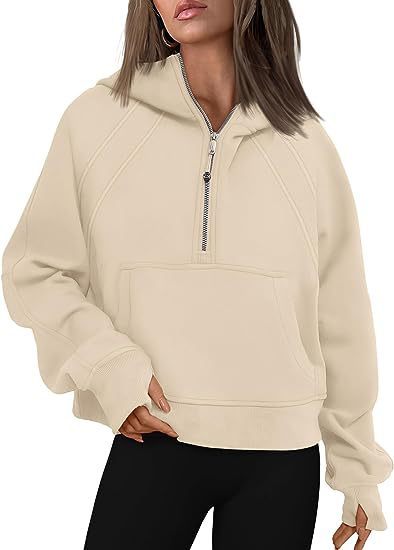 Women’s Zipper Hoodie Sweatshirt – Long Sleeve Pullover with Pocket, Loose Fit, Winter & Fall Outfit