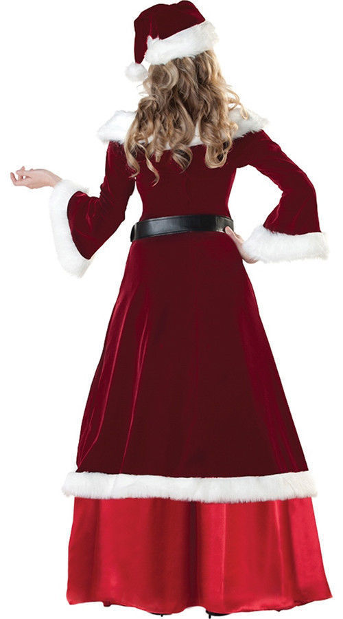 Santa Couple Costume – Men’s & Women’s Corduroy Christmas & Stage Outfit