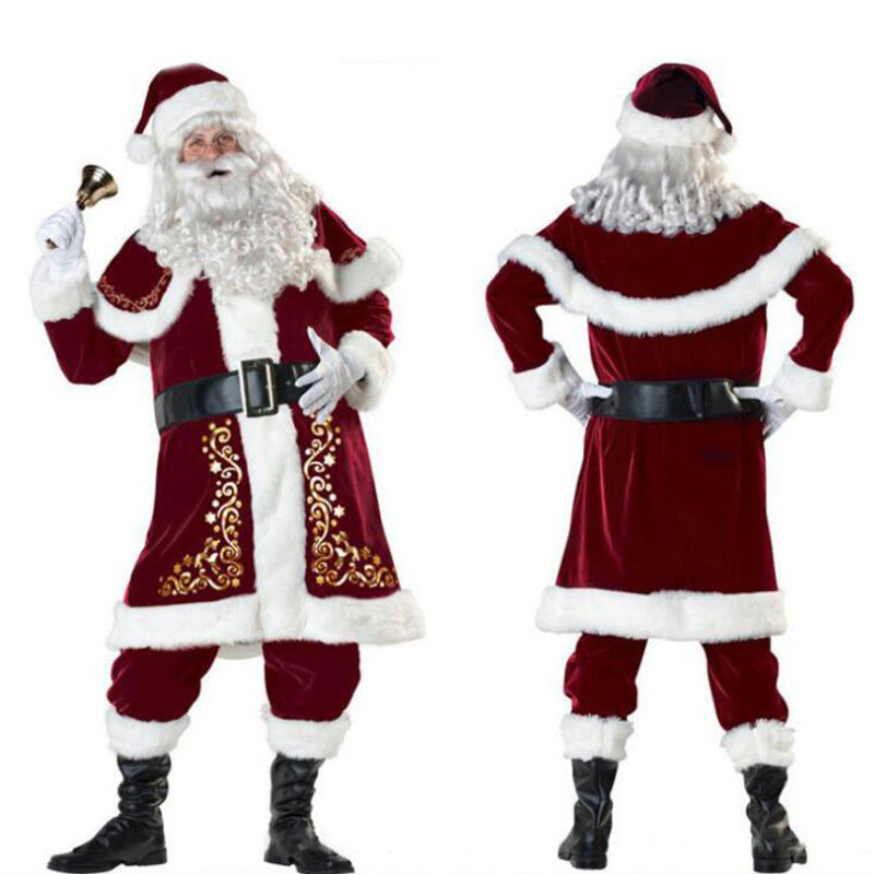 Santa Couple Costume – Men’s & Women’s Corduroy Christmas & Stage Outfit