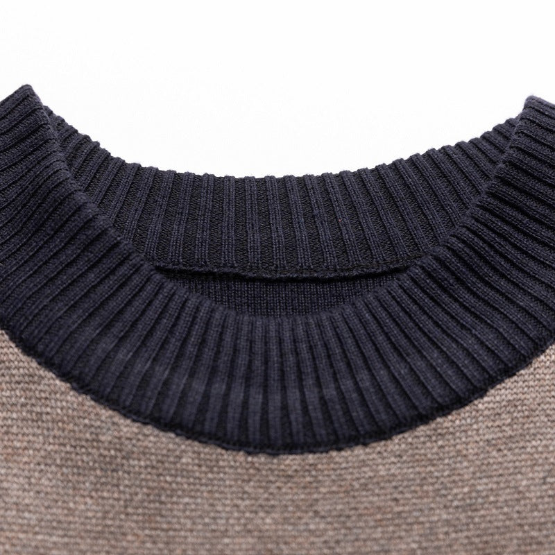 Men’s Casual Pullover Sweater – Autumn & Winter Knitwear for Middle-Aged & Elderly