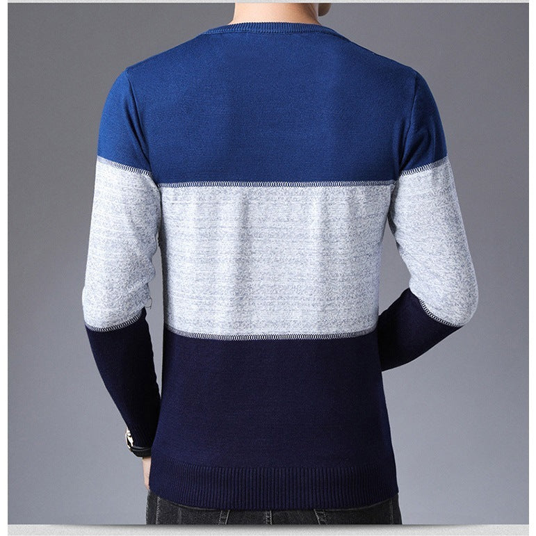 Men’s Slim Fit Cotton Pullover Sweater – Round Neck Knitwear for Spring & Autumn