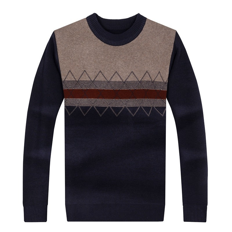 Men’s Casual Pullover Sweater – Autumn & Winter Knitwear for Middle-Aged & Elderly
