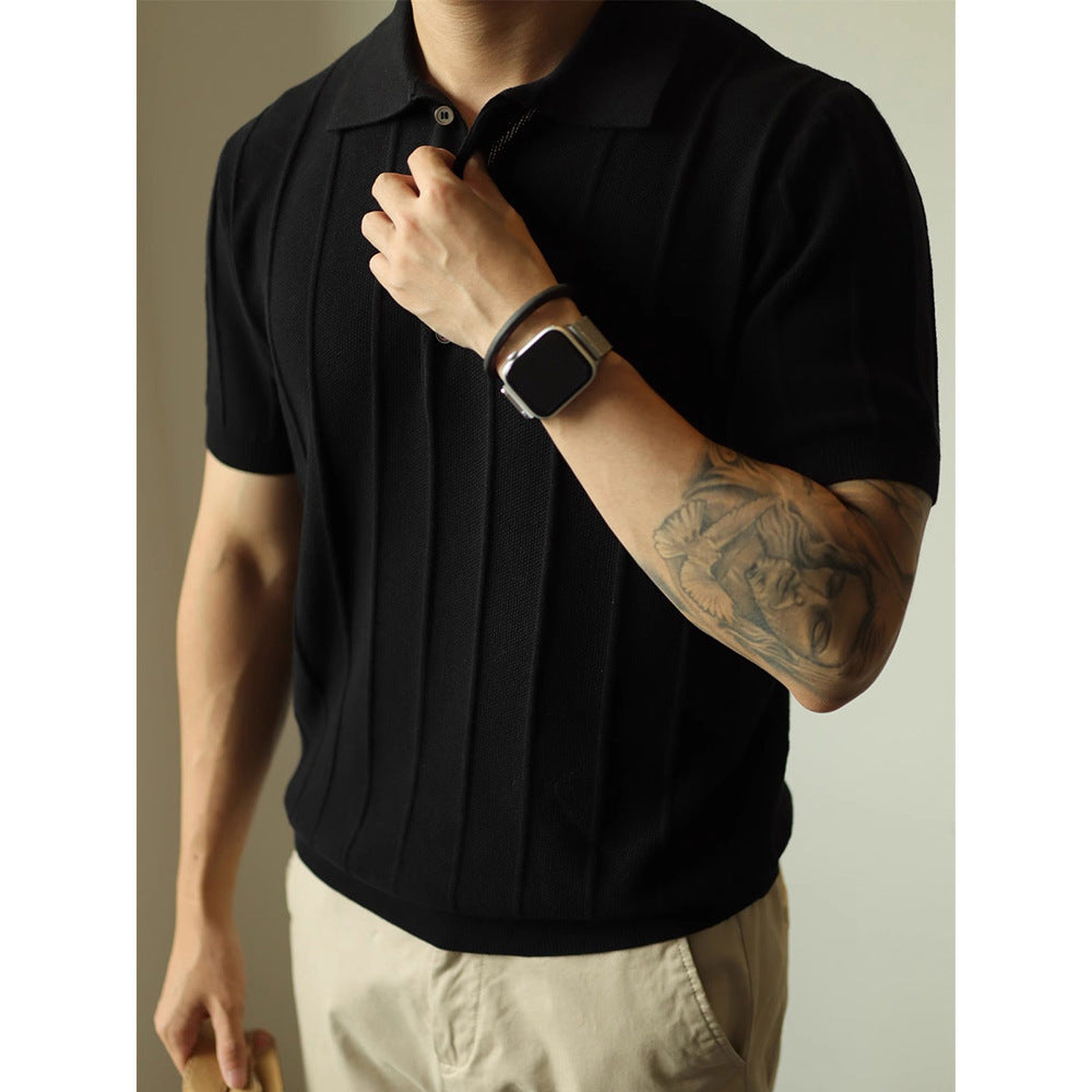 American T-Shirt Young Solid Color BASIC Top Men – Casual Loose-Fit Pullover for Daily Wear