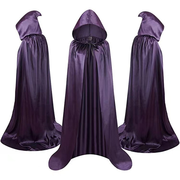 Halloween Cloak Costumes – Hooded Wizard & Vampire Capes for Kids & Adults | Reversible Satin Mantle for Cosplay & Parties