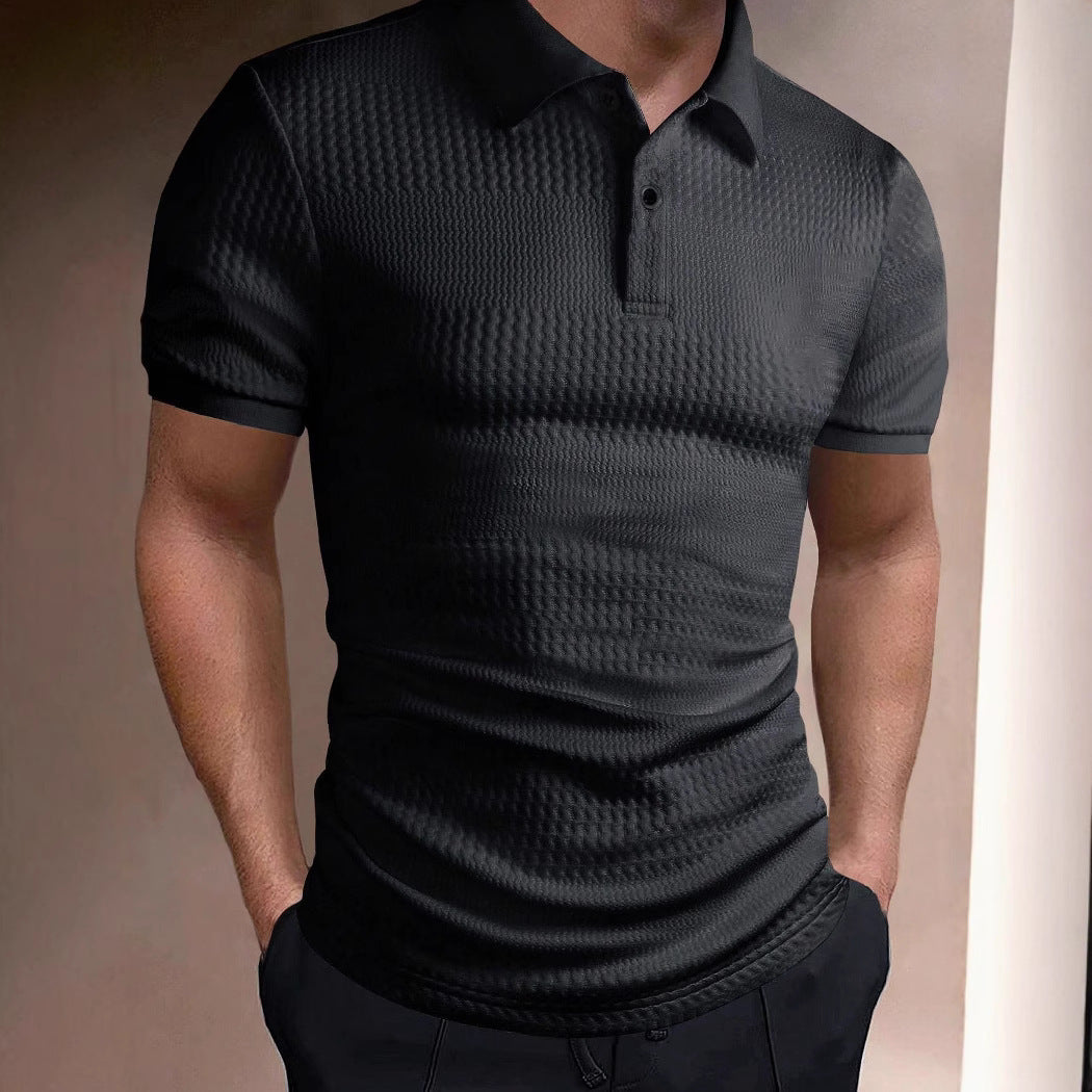 American Striped Men's Polo – Loose Summer Casual Shirt
