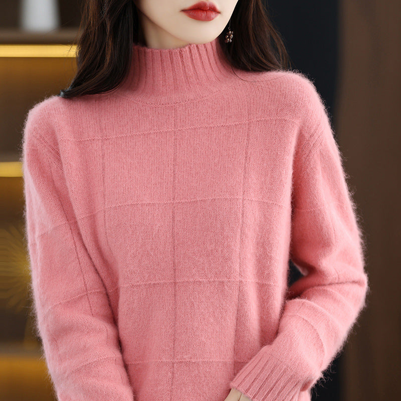 High Collar Loose Short Knitted Sweaters