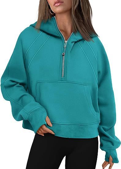 Women’s Zipper Hoodie Sweatshirt – Long Sleeve Pullover with Pocket, Loose Fit, Winter & Fall Outfit