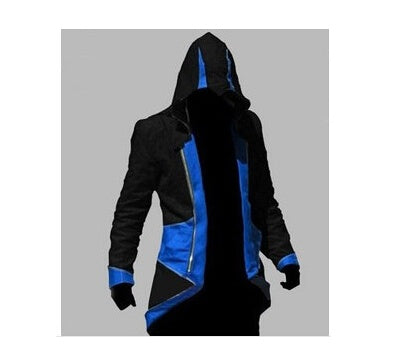 Halloween Polyester Hoodie Jacket – Cosplay & Streetwear Long Coat for Men (Unisex Styling)