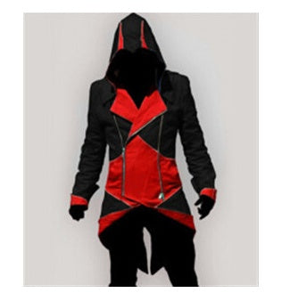 Halloween Polyester Hoodie Jacket – Cosplay & Streetwear Long Coat for Men (Unisex Styling)