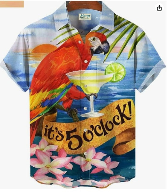 Men's Cardigan Plus Size Short Sleeve – Slim Fit Digital Print Casual T-Shirt