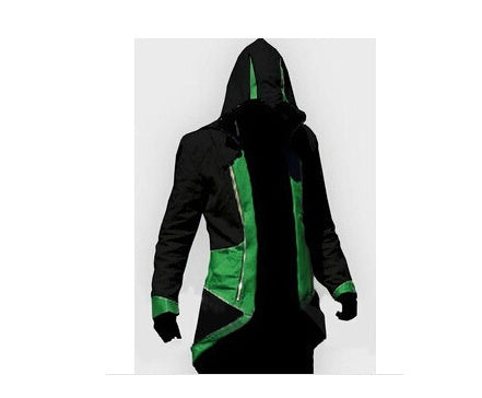 Halloween Polyester Hoodie Jacket – Cosplay & Streetwear Long Coat for Men (Unisex Styling)