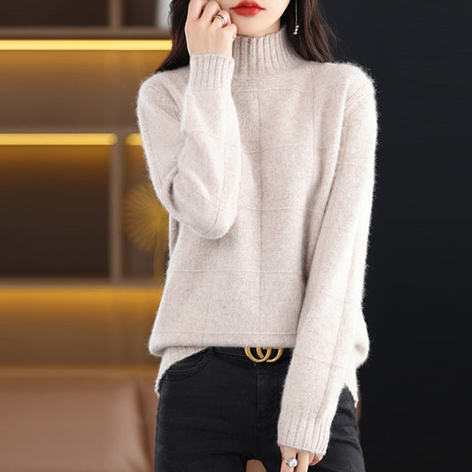High Collar Loose Short Knitted Sweaters