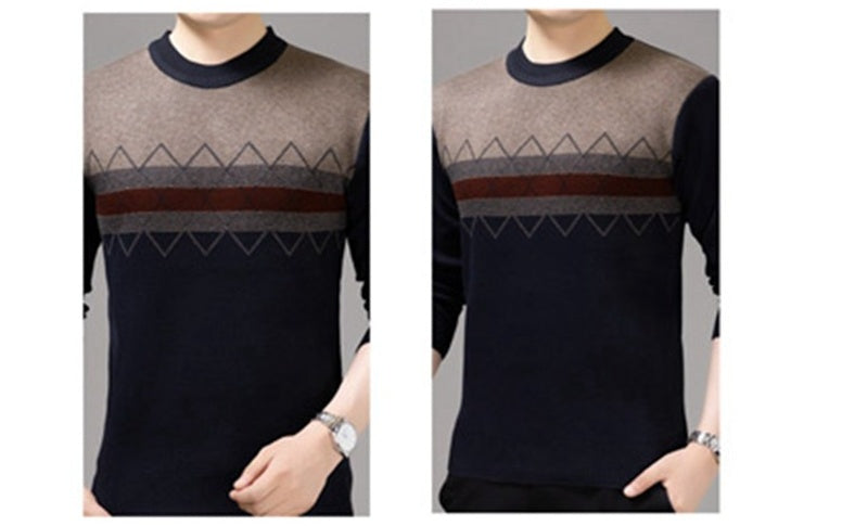 Men’s Casual Pullover Sweater – Autumn & Winter Knitwear for Middle-Aged & Elderly