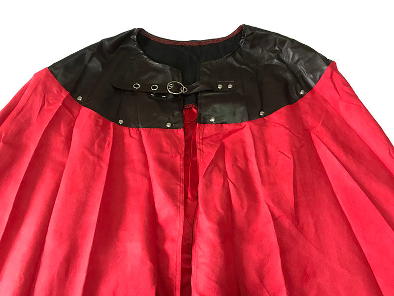 Round Collar Cape Dress – Punk Streetwear Sleeveless Outfit with Tie-Lapel Design