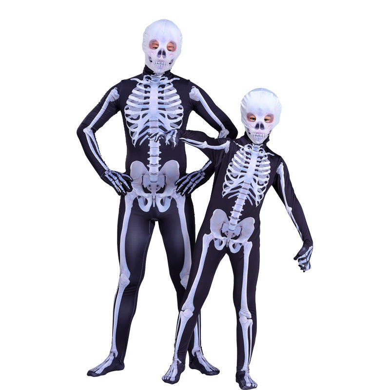 Halloween Skeleton Costume – Men’s Black Milk Silk Stage Outfit