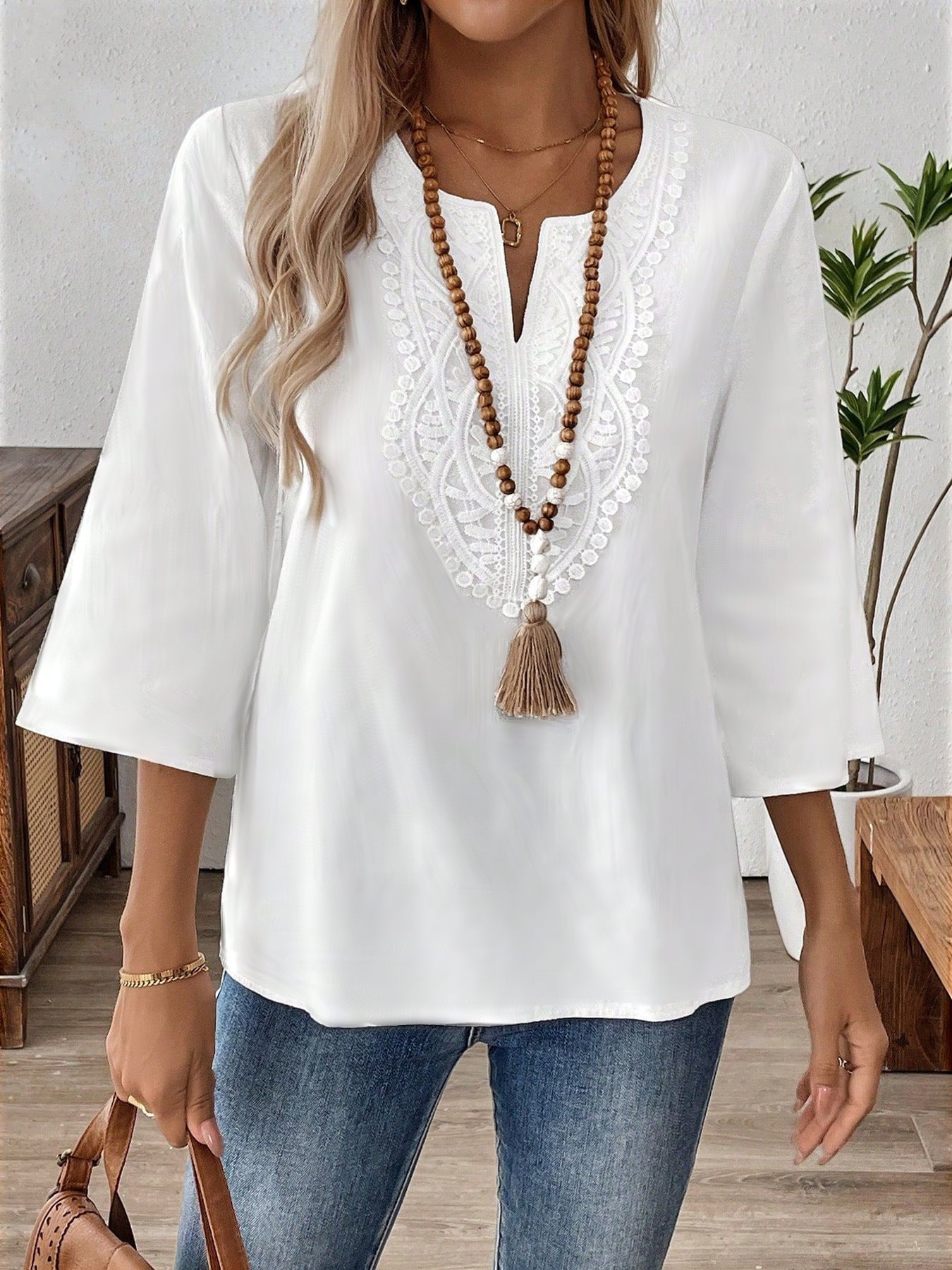 Women’s Elegant Solid Color Loose Pullover – Casual Long Sleeve Shirt