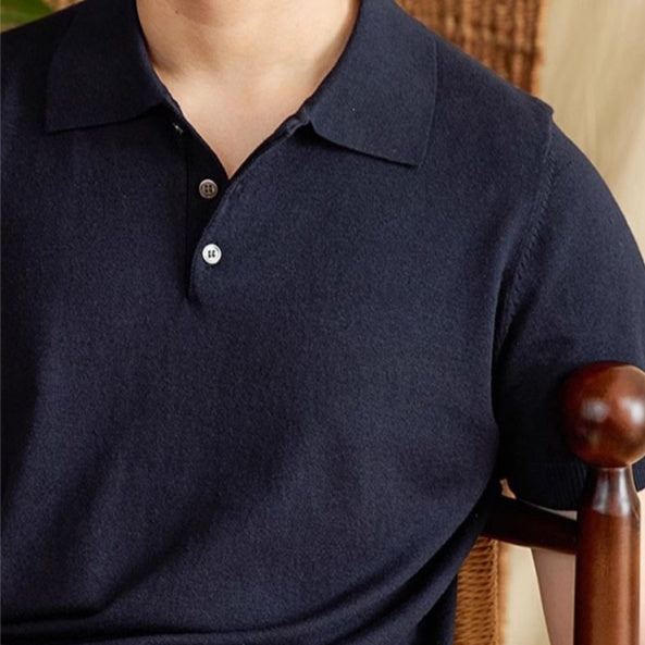 Summer Thin Men's Slim Casual Polo Shirt – Lightweight Short Sleeve Casual Tee