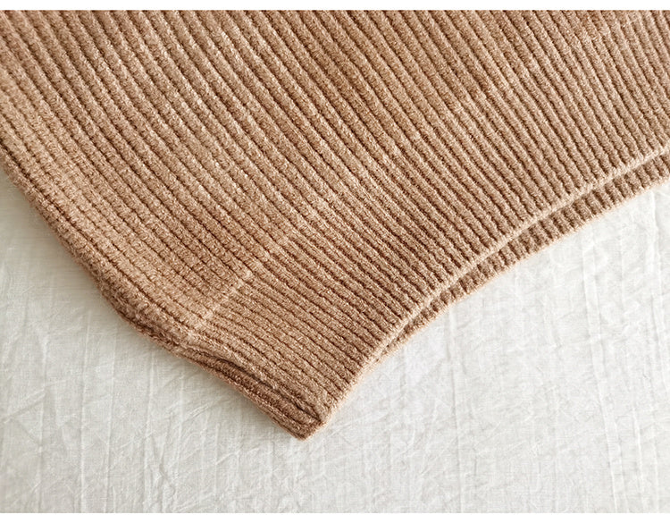 Winter Oversized Knitted Vest for Women – Long V-Neck Sleeveless Pullover with Zipper Placket for Autumn & Winter Layering