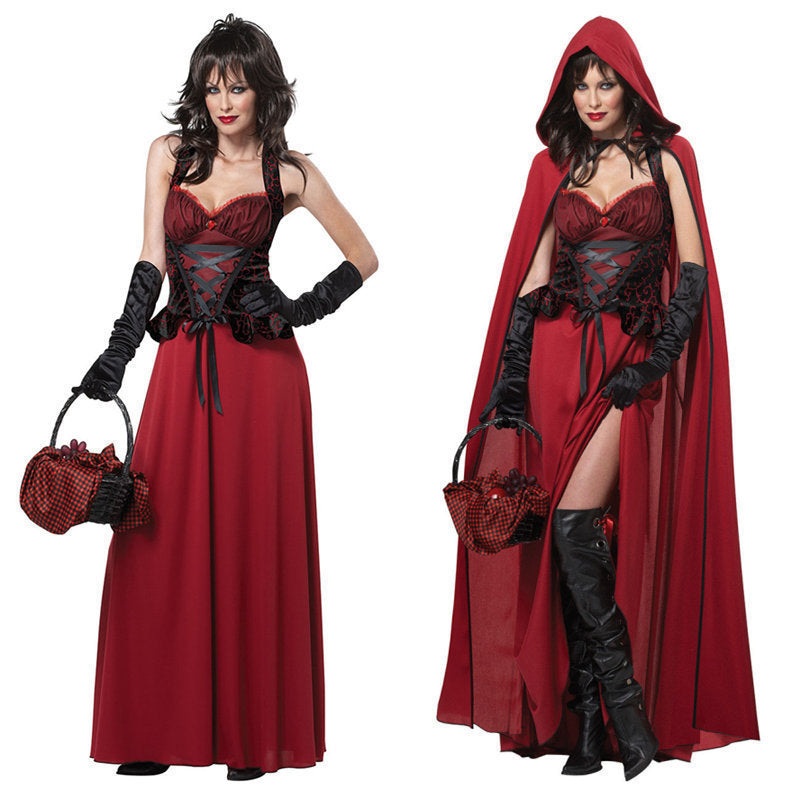 Halloween Game Costume 2 – Women’s Polyester Shawl, Skirt & Gloves Set for Parties & Cosplay