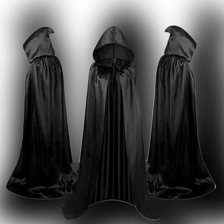 Halloween Cloak Costumes – Hooded Wizard & Vampire Capes for Kids & Adults | Reversible Satin Mantle for Cosplay & Parties