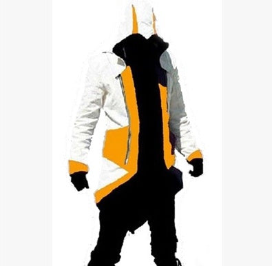 Halloween Polyester Hoodie Jacket – Cosplay & Streetwear Long Coat for Men (Unisex Styling)
