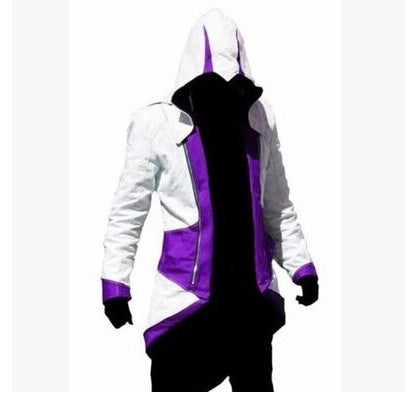 Halloween Polyester Hoodie Jacket – Cosplay & Streetwear Long Coat for Men (Unisex Styling)