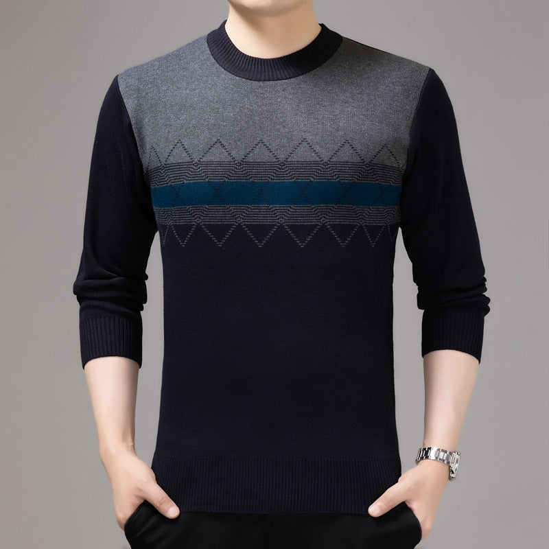 Men’s Casual Pullover Sweater – Autumn & Winter Knitwear for Middle-Aged & Elderly