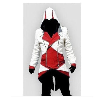 Halloween Polyester Hoodie Jacket – Cosplay & Streetwear Long Coat for Men (Unisex Styling)