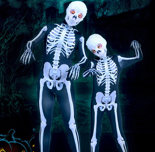 Halloween Skeleton Costume – Men’s Black Milk Silk Stage Outfit