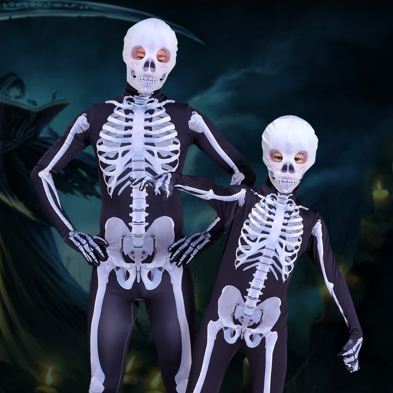 Halloween Skeleton Costume – Men’s Black Milk Silk Stage Outfit