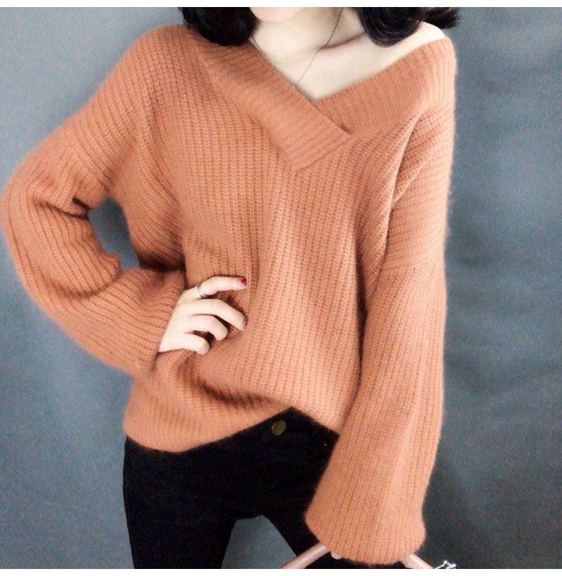 Winter Oversized Knitted Vest for Women – Long V-Neck Sleeveless Pullover with Zipper Placket for Autumn & Winter Layering