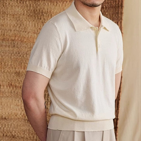 Summer Thin Men's Slim Casual Polo Shirt – Lightweight Short Sleeve Casual Tee