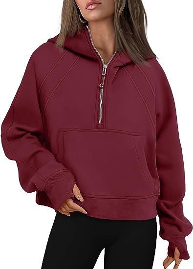 Women’s Zipper Hoodie Sweatshirt – Long Sleeve Pullover with Pocket, Loose Fit, Winter & Fall Outfit