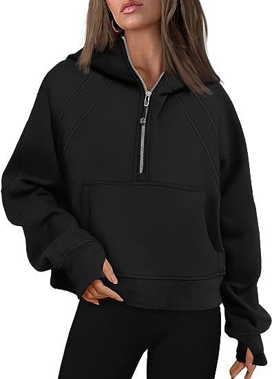 Women’s Zipper Hoodie Sweatshirt – Long Sleeve Pullover with Pocket, Loose Fit, Winter & Fall Outfit