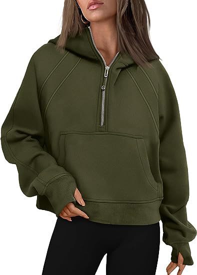 Women’s Zipper Hoodie Sweatshirt – Long Sleeve Pullover with Pocket, Loose Fit, Winter & Fall Outfit