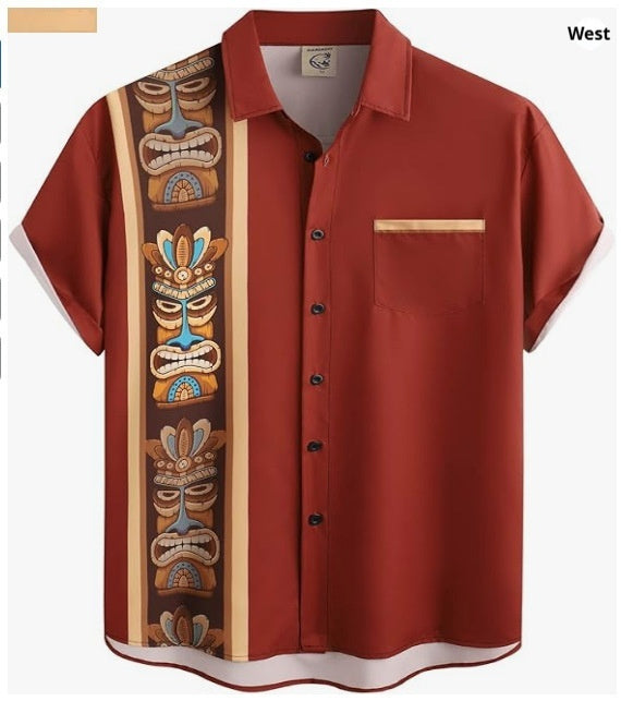 Men's Cardigan Plus Size Short Sleeve – Slim Fit Digital Print Casual T-Shirt