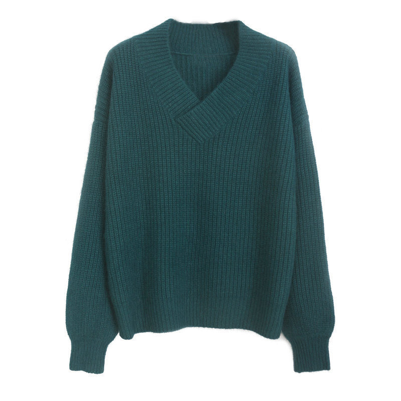 Winter Oversized Knitted Vest for Women – Long V-Neck Sleeveless Pullover with Zipper Placket for Autumn & Winter Layering