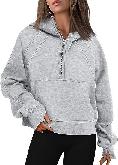Women’s Zipper Hoodie Sweatshirt – Long Sleeve Pullover with Pocket, Loose Fit, Winter & Fall Outfit