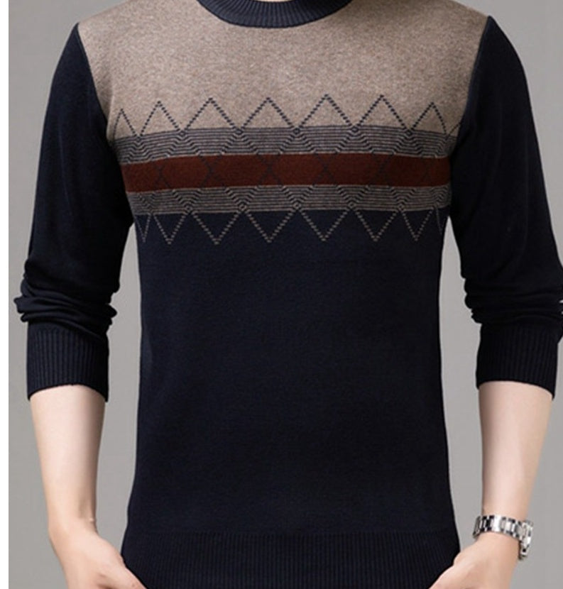 Men’s Casual Pullover Sweater – Autumn & Winter Knitwear for Middle-Aged & Elderly