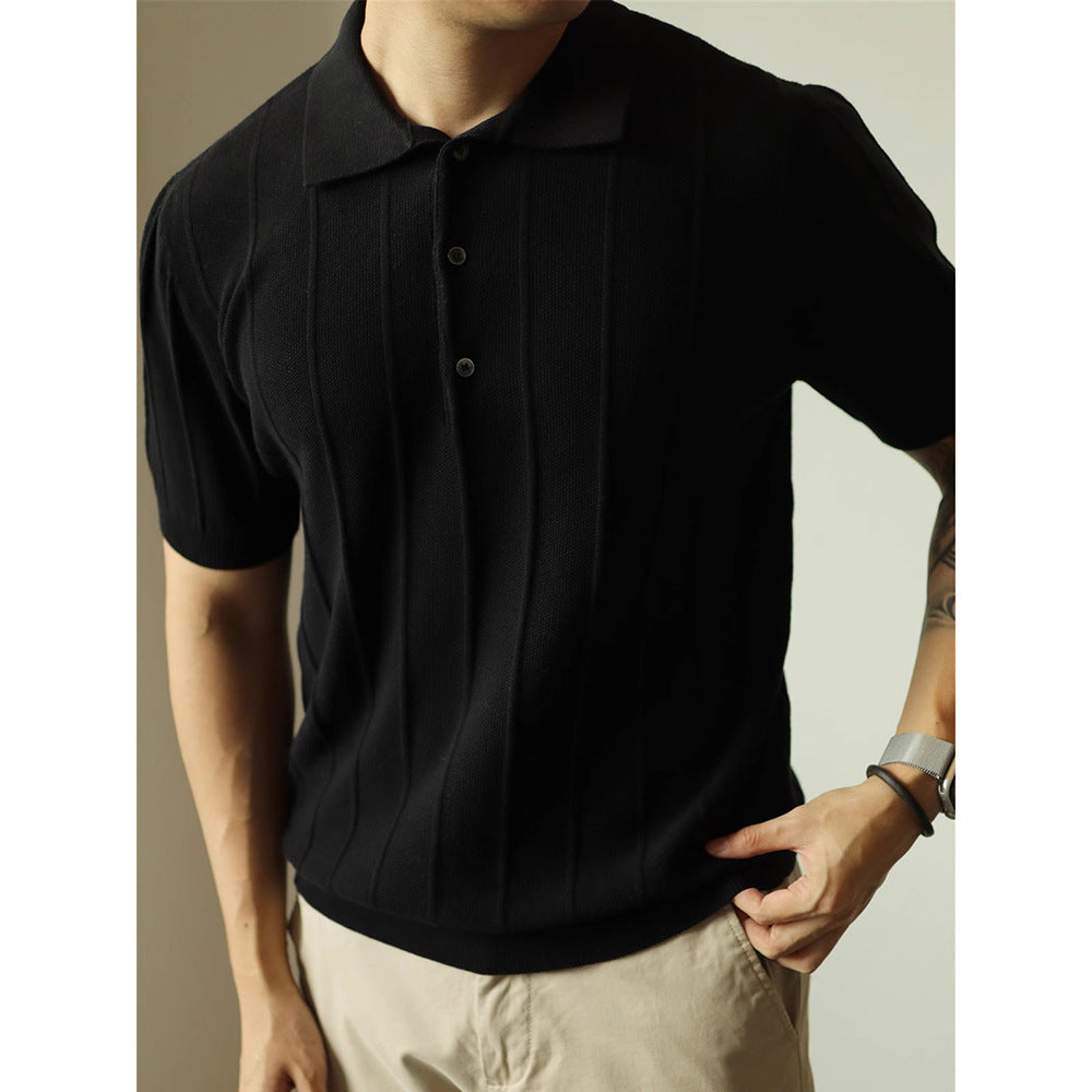 American T-Shirt Young Solid Color BASIC Top Men – Casual Loose-Fit Pullover for Daily Wear