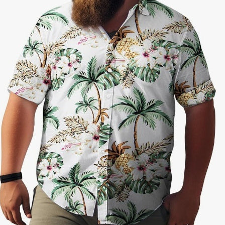 Men's Cardigan Plus Size Short Sleeve – Slim Fit Digital Print Casual T-Shirt