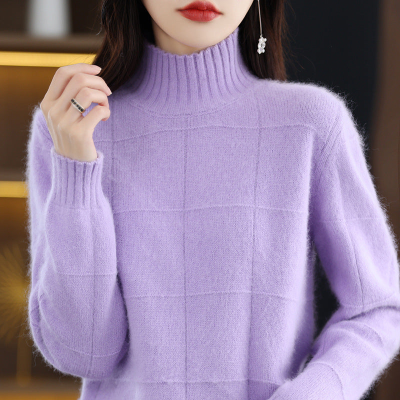 High Collar Loose Short Knitted Sweaters