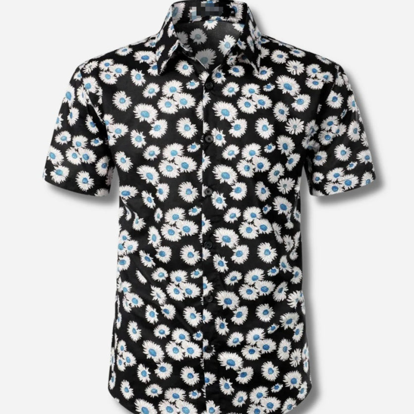 Men's Cardigan Plus Size Short Sleeve – Slim Fit Digital Print Casual T-Shirt