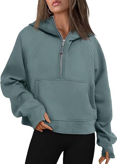Women’s Zipper Hoodie Sweatshirt – Long Sleeve Pullover with Pocket, Loose Fit, Winter & Fall Outfit