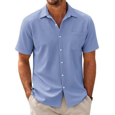 Men's Cardigan Plus Size Short Sleeve – Slim Fit Digital Print Casual T-Shirt