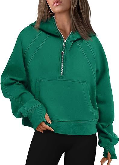 Women’s Zipper Hoodie Sweatshirt – Long Sleeve Pullover with Pocket, Loose Fit, Winter & Fall Outfit