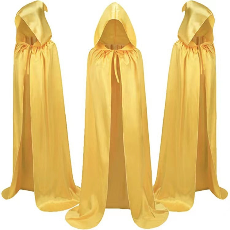 Halloween Cloak Costumes – Hooded Wizard & Vampire Capes for Kids & Adults | Reversible Satin Mantle for Cosplay & Parties