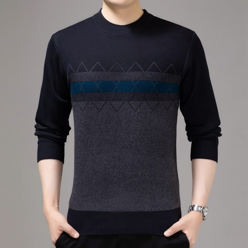 Men’s Casual Pullover Sweater – Autumn & Winter Knitwear for Middle-Aged & Elderly